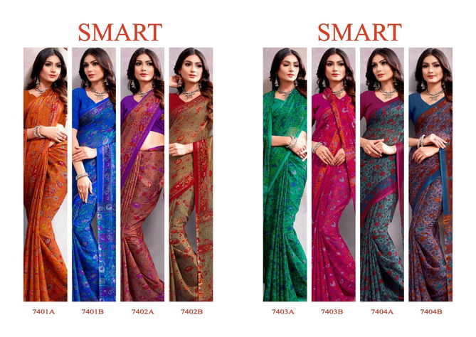 Smart By Sushma Chiffon Printed Daily Wear Saree Wholesale Market In Surat